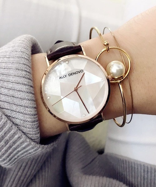 Ally Denovo アリーデノヴォ Gaia Pearl ガイアパール アナログ腕時計 Ally Denovo アリーデノヴォ のファッション通販 Zozotown