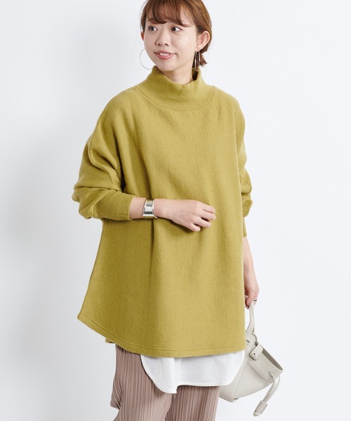 DouDou（ドゥドゥ）の「ポンチョ風プルオーバー（ニット/セーター・レディース・オフホワイト/ダークブラウン/イエロー・FREE）」の13枚目の写真