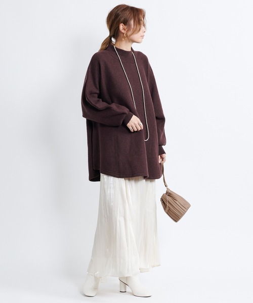 DouDou（ドゥドゥ）の「ポンチョ風プルオーバー（ニット/セーター・レディース・オフホワイト/ダークブラウン/イエロー・FREE）」の15枚目の写真