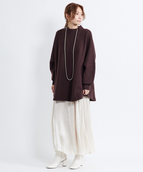 DouDou（ドゥドゥ）の「ポンチョ風プルオーバー（ニット/セーター・レディース・オフホワイト/ダークブラウン/イエロー・FREE）」の11枚目の写真