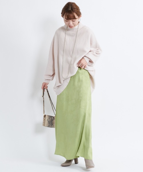 DouDou（ドゥドゥ）の「ポンチョ風プルオーバー（ニット/セーター・レディース・オフホワイト/ダークブラウン/イエロー・FREE）」の8枚目の写真