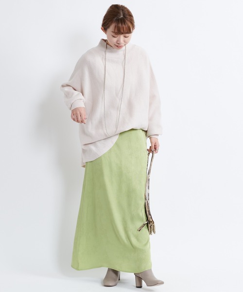 DouDou（ドゥドゥ）の「ポンチョ風プルオーバー（ニット/セーター・レディース・オフホワイト/ダークブラウン/イエロー・FREE）」の4枚目の写真