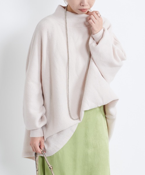 DouDou（ドゥドゥ）の「ポンチョ風プルオーバー（ニット/セーター・レディース・オフホワイト/ダークブラウン/イエロー・FREE）」の21枚目の写真