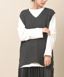rps | 柄編みＶネックニットベスト(ベスト)
