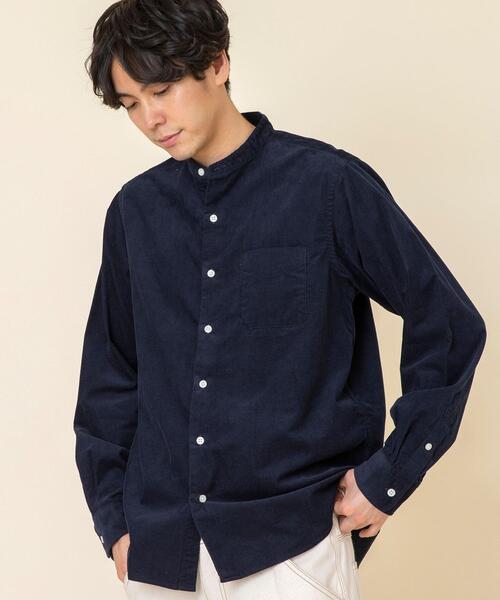 coen（コーエン）の「テキサスコットンコーデュロイバンドカラーシャツ（シャツ/ブラウス・メンズ・オリーブ/ベージュ/ネイビー・LARGE/MEDIUM/SMALL/X-LARGE）」の19枚目の写真