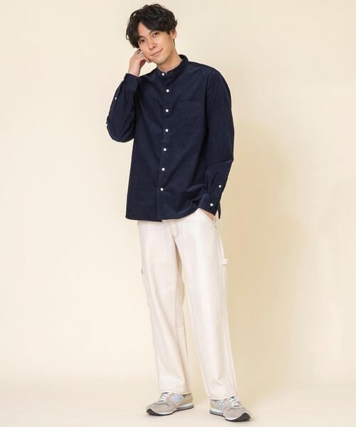 coen（コーエン）の「テキサスコットンコーデュロイバンドカラーシャツ（シャツ/ブラウス・メンズ・オリーブ/ベージュ/ネイビー・LARGE/MEDIUM/SMALL/X-LARGE）」の21枚目の写真