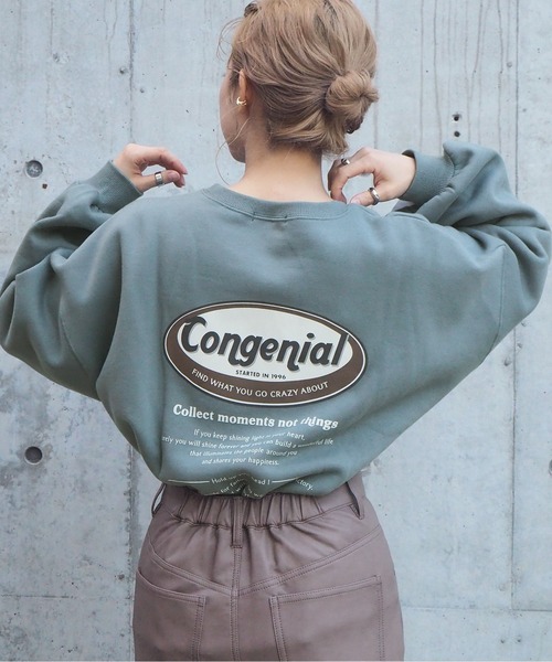 tiptop（ティップトップ）の「2020AW オーバルロゴ裏起毛ビッグスウェット（スウェット・レディース・パープル/ブルー/アイボリー/スミクロ/オフホワイト/ブラック/ダークグリーン・FREE）」の6枚目の写真