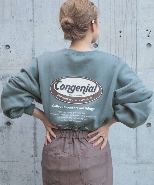 tiptop（ティップトップ）の「2020AW オーバルロゴ裏起毛ビッグスウェット（スウェット・レディース・パープル/ブルー/アイボリー/スミクロ/オフホワイト/ブラック/ダークグリーン・FREE）」の17枚目の写真