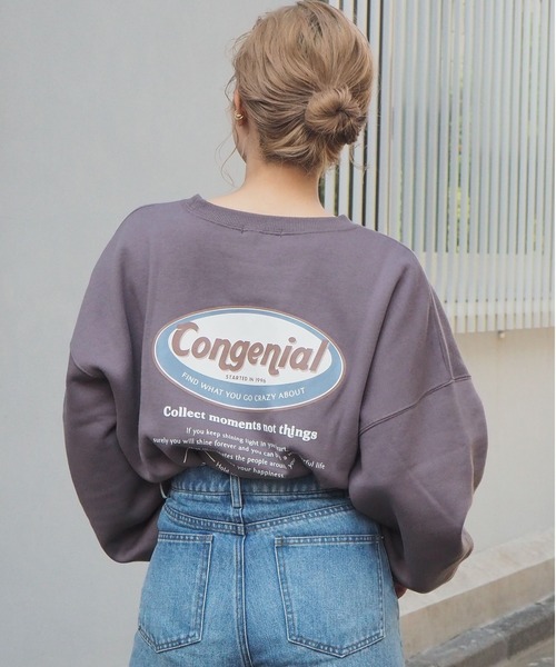 tiptop（ティップトップ）の「2020AW オーバルロゴ裏起毛ビッグスウェット（スウェット・レディース・パープル/ブルー/アイボリー/スミクロ/オフホワイト/ブラック/ダークグリーン・FREE）」の20枚目の写真