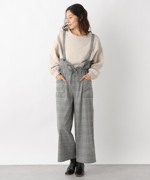 LEPSIM(レプシィム)の「アレンジチェックサロペット 922211(サロペット/オーバーオール・レディース・チャコールグレー/ブラウン/グレー・MEDIUM/LARGE)」の4枚目の写真