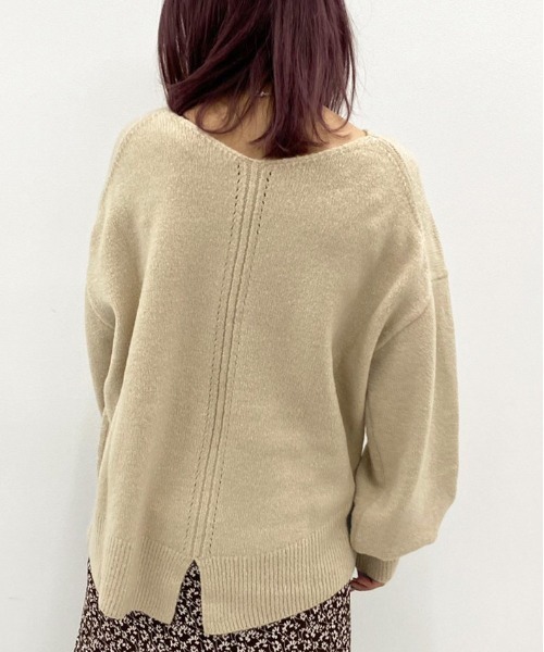 apres jour mignon(アプレジュールミニョン)の「バックアイレットVネックニット【ZOZOTOWN限定アイテム】(ニット/セーター・レディース・ブラック/カーキ/アイボリー/ライトベージュ・X-LARGE/フリー)」の20枚目の写真