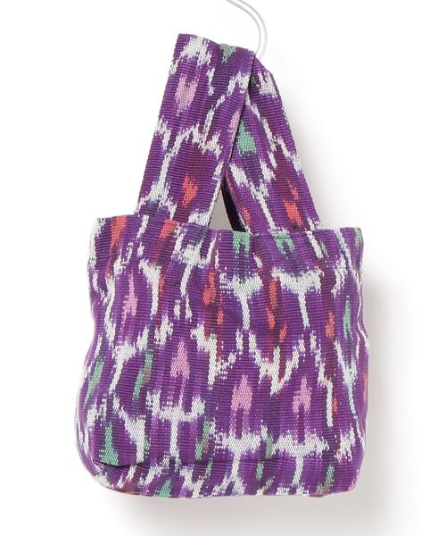 TIME WILL TELL WORKS（タイムウィルテルワークス）の「IKAT TOTE BAG MINI / イカットトートバッグミニ（トートバッグ・レディース・インディゴブルー/パープル・ONE SIZE）」の2枚目の写真