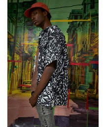 AlexanderLeeChang アレキサンダーリーチャン / NYANCAMO SHIRTS ニャンカモ オープンカラー半袖アロハシャツ セットアップ / AC022101