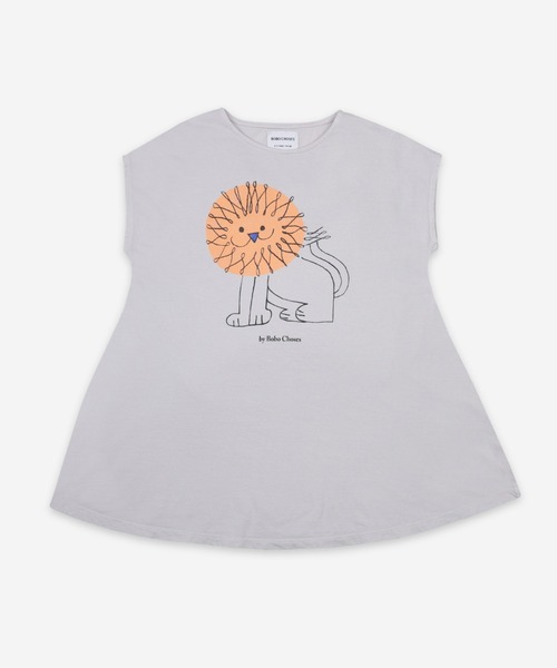 BOBO CHOSES（ボボショーズ）の「Pet A Lion Jersey Dress（ワンピース・キッズ・ライトグレー・2-3YEAR/4-5YEAR）」の4枚目の写真