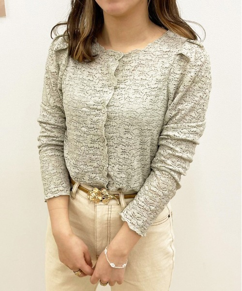 apres jour（アプレジュール）の「レースシャーリングトップス【ZOZOTOWN限定アイテム】（シャツ/ブラウス・レディース・ミント/アイボリー/ライトベージュ・フリー/X-LARGE）」の22枚目の写真