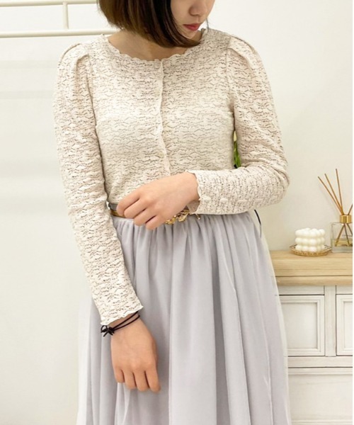 apres jour（アプレジュール）の「レースシャーリングトップス【ZOZOTOWN限定アイテム】（シャツ/ブラウス・レディース・ミント/アイボリー/ライトベージュ・フリー/X-LARGE）」の6枚目の写真