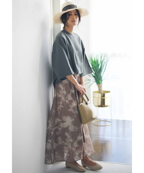 IEDIT（イディット）の「ＩＥＤＩＴ　カリフォルニアコットンのワイドスリーブトップス（Tシャツ/カットソー・レディース・ブラック/グリーン・MEDIUM/LARGE/XX-LARGE/X-LARGE/SMALL/XXX-LARGE）」の3枚目の写真