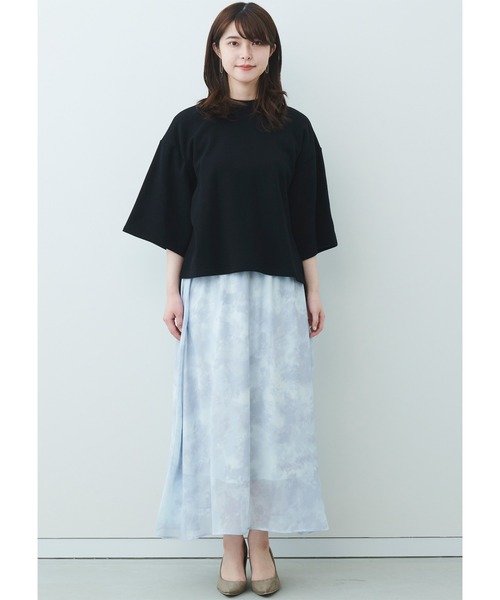 IEDIT（イディット）の「ＩＥＤＩＴ　カリフォルニアコットンのワイドスリーブトップス（Tシャツ/カットソー・レディース・ブラック/グリーン・MEDIUM/LARGE/XX-LARGE/X-LARGE/SMALL/XXX-LARGE）」の4枚目の写真