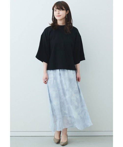 IEDIT（イディット）の「ＩＥＤＩＴ　カリフォルニアコットンのワイドスリーブトップス（Tシャツ/カットソー・レディース・ブラック/グリーン・MEDIUM/LARGE/XX-LARGE/X-LARGE/SMALL/XXX-LARGE）」の5枚目の写真
