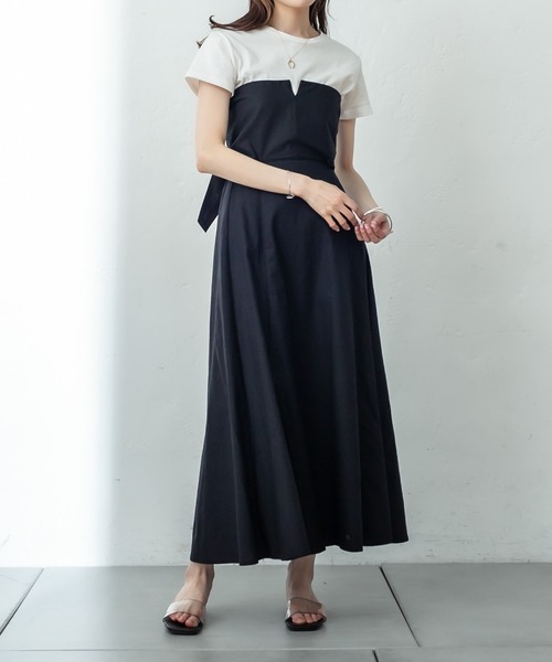 mystic（ミスティック）の「anywayワンピース（シャツワンピース・レディース・ブラック/ベージュ・FREE）」の2枚目の写真