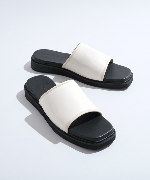 EMMA CLOTHES（エマクローズ）の「スクエアトゥワンストラップサンダル EMMA CLOTHES（サンダル・メンズ・ブラック/オフホワイト/グレイッシュベージュ・S/M/L）」の11枚目の写真