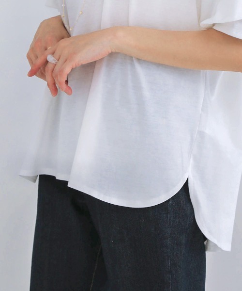 Bou Jeloud(ブージュルード)の「袖フリルブラウス(シャツ/ブラウス・レディース・ホワイト/ブラック/A/グレイッシュベージュ/ピンク・FREE)」の18枚目の写真