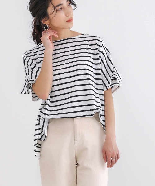 Bou Jeloud(ブージュルード)の「袖フリルブラウス(シャツ/ブラウス・レディース・ホワイト/ブラック/A/グレイッシュベージュ/ピンク・FREE)」の14枚目の写真