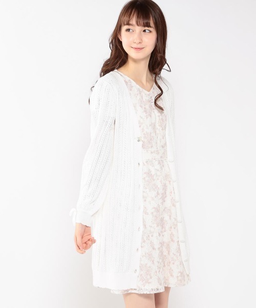 LODISPOTTO(ロディスポット)の「ロイヤルガーデンカーディガン(カーディガン/ボレロ・レディース・ホワイト/ピンク・MEDIUM)」の1枚目の写真