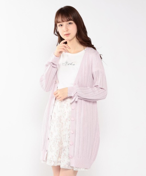 LODISPOTTO(ロディスポット)の「ロイヤルガーデンカーディガン(カーディガン/ボレロ・レディース・ホワイト/ピンク・MEDIUM)」の2枚目の写真