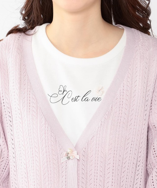 LODISPOTTO(ロディスポット)の「ロイヤルガーデンカーディガン(カーディガン/ボレロ・レディース・ホワイト/ピンク・MEDIUM)」の5枚目の写真