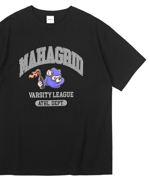 MAHAGRID（マハグリッド）の「『mahagrid/マハグリッド』COBY VARSITY TEE/コビーカレッジ 半袖Tシャツ（Tシャツ/カットソー・メンズ・ホワイト/ブラック/ネイビー/ブルー・L/M）」の3枚目の写真