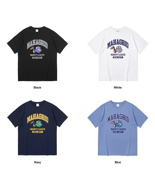 MAHAGRID（マハグリッド）の「『mahagrid/マハグリッド』COBY VARSITY TEE/コビーカレッジ 半袖Tシャツ（Tシャツ/カットソー・メンズ・ホワイト/ブラック/ネイビー/ブルー・L/M）」の13枚目の写真