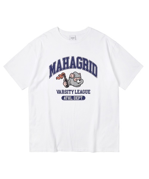MAHAGRID（マハグリッド）の「『mahagrid/マハグリッド』COBY VARSITY TEE/コビーカレッジ 半袖Tシャツ（Tシャツ/カットソー・メンズ・ホワイト/ブラック/ネイビー/ブルー・L/M）」の15枚目の写真