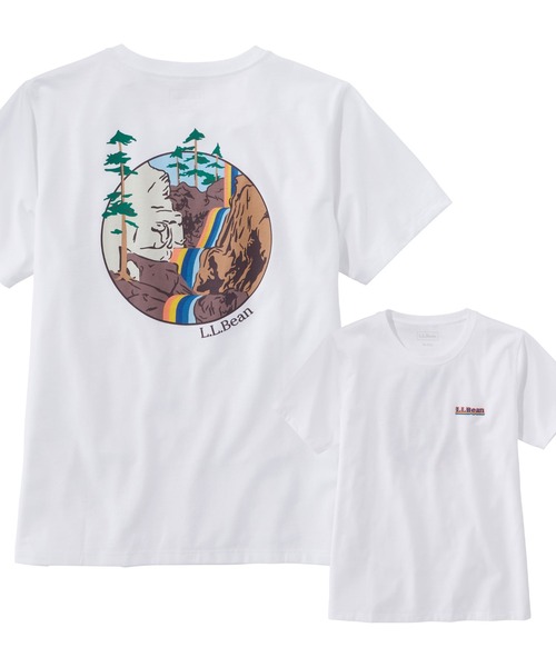 L.L.Bean（エルエルビーン）の「グラフィック・アクティブ・ティ ジャパン・フィット（Tシャツ/カットソー・レディース・ホワイト系/ホワイト系1/ホワイト系2/ライトグレー系/ライトグレー系1/ネイビー系/ネイビー系1/ネイビー系2/ターコイズブルー系/ターコイズブルー系1/ターコイズブルー系2/パープル系/パープル系1/パープル系2/ホワイト系3/ライトグレー系2/ライトグリーン系1/ライトグリーン系/ホワイト系4/ホワイト系5/オレンジ系/オレンジ系1/ブルー系/ブルー系1/ホワイト系6・SMALL/MEDIUM/LARGE/X-LARGE/X-SMALL）」の6枚目の写真