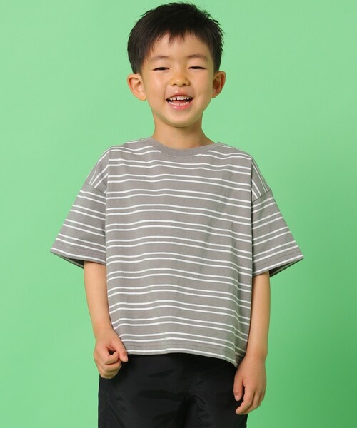 FREAK'S STORE（フリークスストア）の「FREAK'S STORE/フリークスストア 【WEB限定】KIDSボーダーTEE（Tシャツ/カットソー・キッズ・ホワイト/ブラック/ベージュ/オリーブ/サックスブルー・110/120/130/140）」の4枚目の写真
