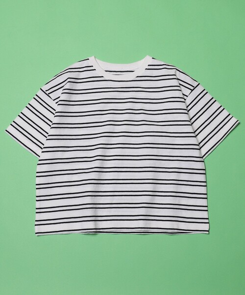 FREAK'S STORE（フリークスストア）の「FREAK'S STORE/フリークスストア 【WEB限定】KIDSボーダーTEE（Tシャツ/カットソー・キッズ・ホワイト/ブラック/ベージュ/オリーブ/サックスブルー・110/120/130/140）」の2枚目の写真