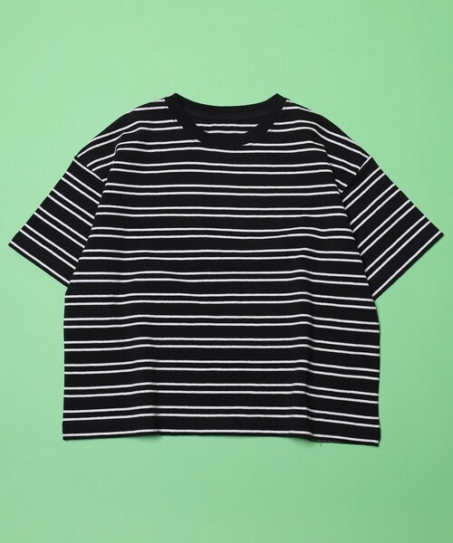 FREAK'S STORE（フリークスストア）の「FREAK'S STORE/フリークスストア 【WEB限定】KIDSボーダーTEE（Tシャツ/カットソー・キッズ・ホワイト/ブラック/ベージュ/オリーブ/サックスブルー・110/120/130/140）」の3枚目の写真