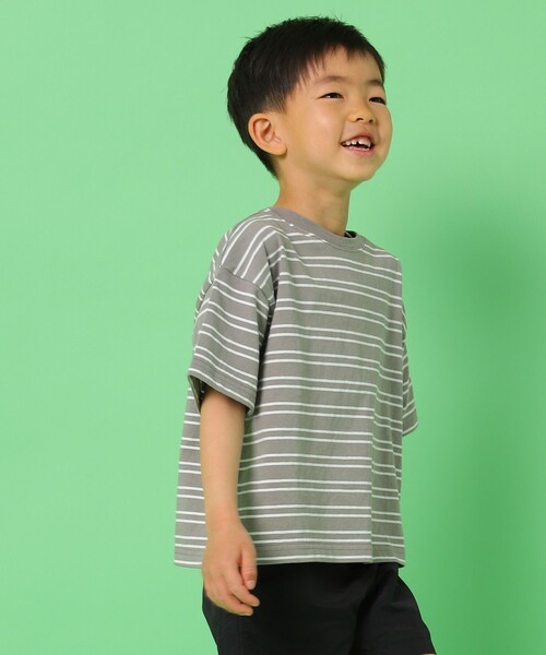 FREAK'S STORE（フリークスストア）の「FREAK'S STORE/フリークスストア 【WEB限定】KIDSボーダーTEE（Tシャツ/カットソー・キッズ・ホワイト/ブラック/ベージュ/オリーブ/サックスブルー・110/120/130/140）」の6枚目の写真