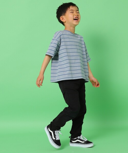 FREAK'S STORE（フリークスストア）の「FREAK'S STORE/フリークスストア 【WEB限定】KIDSボーダーTEE（Tシャツ/カットソー・キッズ・ホワイト/ブラック/ベージュ/オリーブ/サックスブルー・110/120/130/140）」の11枚目の写真
