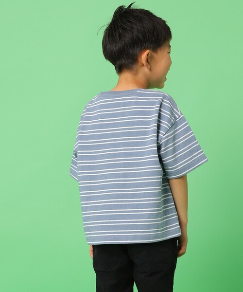 FREAK'S STORE（フリークスストア）の「FREAK'S STORE/フリークスストア 【WEB限定】KIDSボーダーTEE（Tシャツ/カットソー・キッズ・ホワイト/ブラック/ベージュ/オリーブ/サックスブルー・110/120/130/140）」の9枚目の写真