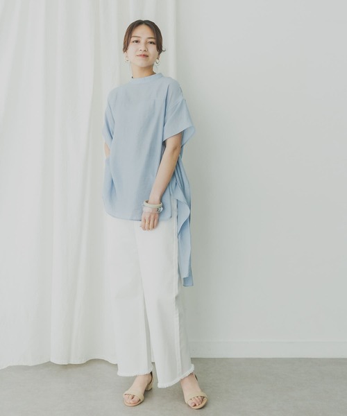 KBF+（ケービーエフプラス）の「KBF+　ハイウエストストレートデニム（デニムパンツ・レディース・オフホワイト/ライトインディゴブルー・38/36）」の9枚目の写真