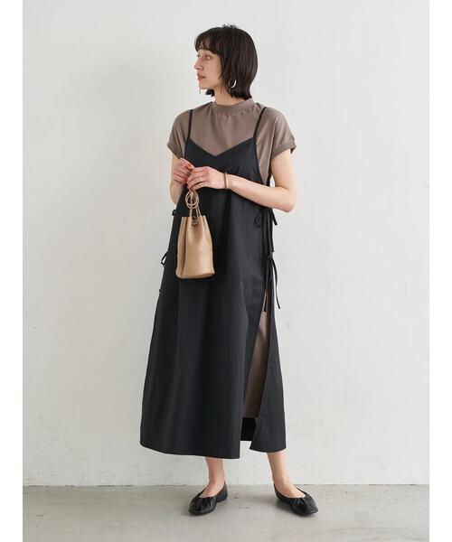 earth music&ecology（アースミュージックアンドエコロジー）の「SET2点スリットキャミワンピース+カットワンピース　＊（ワンピース・レディース・ブラック/ミント/テラコッタ・FREE）」の4枚目の写真