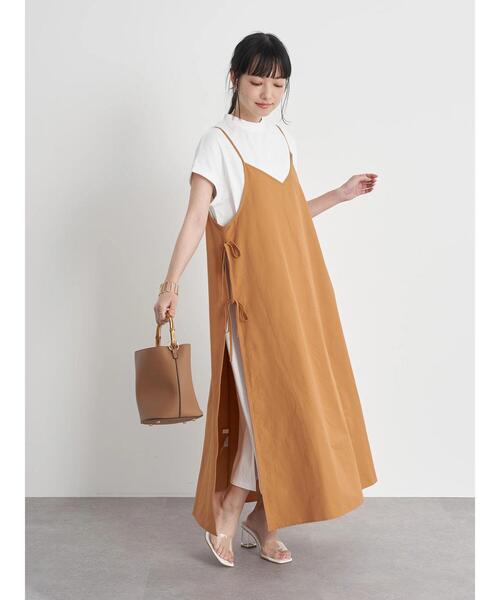 earth music&ecology（アースミュージックアンドエコロジー）の「SET2点スリットキャミワンピース+カットワンピース　＊（ワンピース・レディース・ブラック/ミント/テラコッタ・FREE）」の5枚目の写真