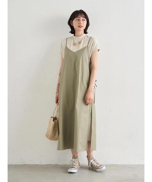 earth music&ecology（アースミュージックアンドエコロジー）の「SET2点スリットキャミワンピース+カットワンピース　＊（ワンピース・レディース・ブラック/ミント/テラコッタ・FREE）」の6枚目の写真