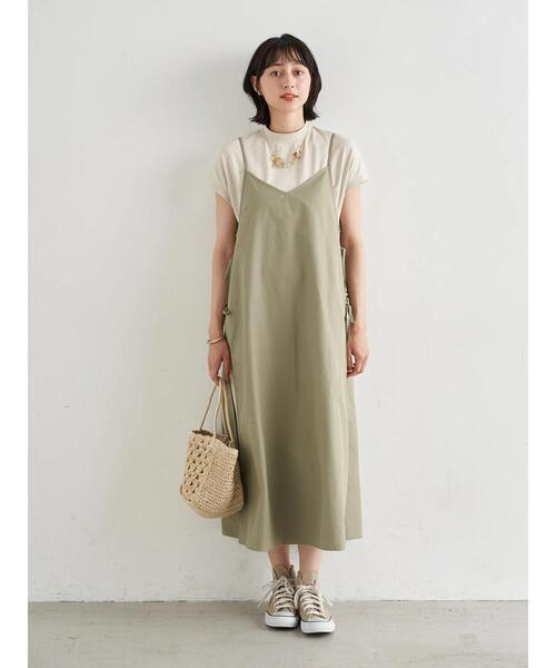 earth music&ecology（アースミュージックアンドエコロジー）の「SET2点スリットキャミワンピース+カットワンピース　＊（ワンピース・レディース・ブラック/ミント/テラコッタ・FREE）」の7枚目の写真