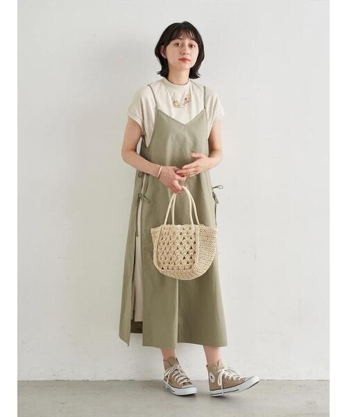 earth music&ecology（アースミュージックアンドエコロジー）の「SET2点スリットキャミワンピース+カットワンピース　＊（ワンピース・レディース・ブラック/ミント/テラコッタ・FREE）」の8枚目の写真