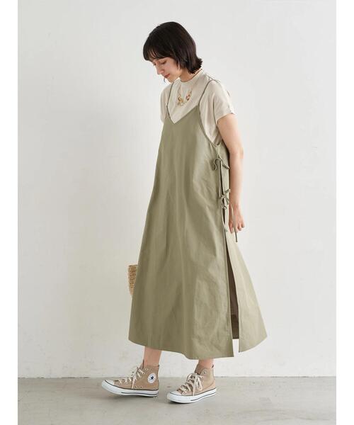 earth music&ecology（アースミュージックアンドエコロジー）の「SET2点スリットキャミワンピース+カットワンピース　＊（ワンピース・レディース・ブラック/ミント/テラコッタ・FREE）」の10枚目の写真