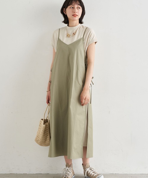 earth music&ecology（アースミュージックアンドエコロジー）の「SET2点スリットキャミワンピース+カットワンピース　＊（ワンピース・レディース・ブラック/ミント/テラコッタ・FREE）」の3枚目の写真