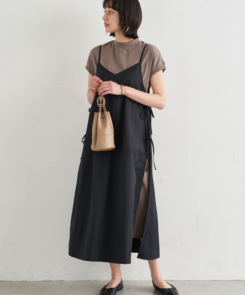 earth music&ecology（アースミュージックアンドエコロジー）の「SET2点スリットキャミワンピース+カットワンピース　＊（ワンピース・レディース・ブラック/ミント/テラコッタ・FREE）」の2枚目の写真