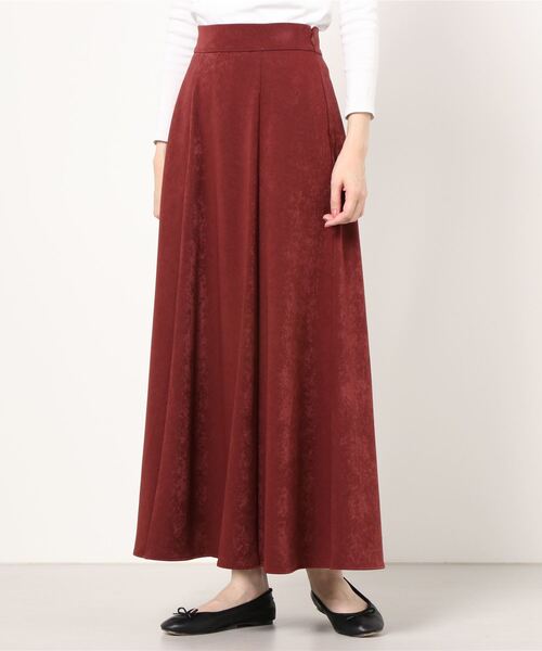 NANO universe（ナノユニバース）の「ベロアタッチサテンAラインスカート（スカート・レディース・ベージュ/ネイビー/エンジ・FREE）」の3枚目の写真